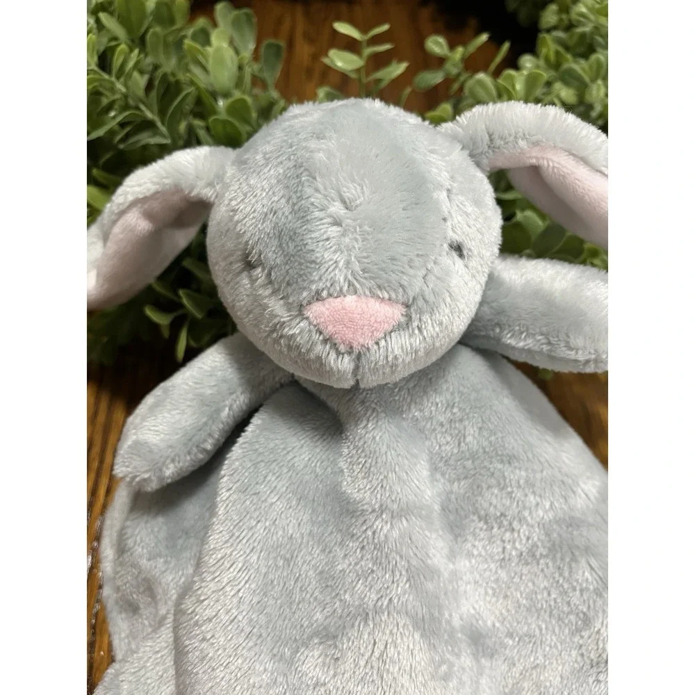Carter's‎ Bunny Rabbit Security Blanket Gray Plush Lovey Pink Ears 14